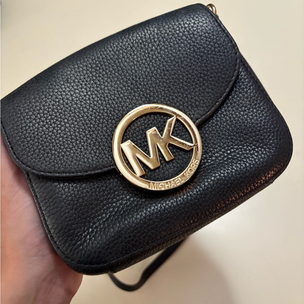 Michael Kors Black and Gold Crossbody Bag